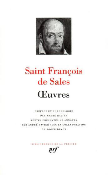 Couverture du livre « Oeuvres » de Saint Francois De Sales aux éditions Gallimard