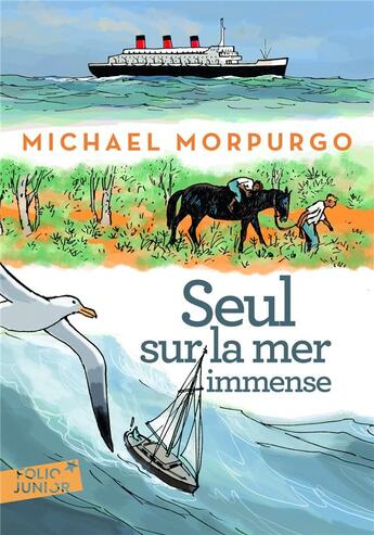 Couverture du livre « Seul sur la mer immense » de Michael Morpurgo aux éditions Gallimard-jeunesse