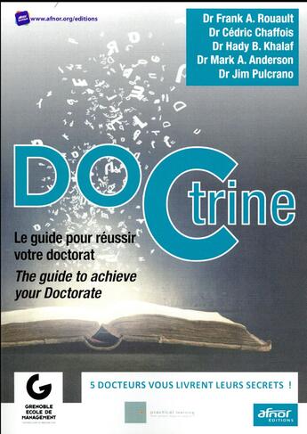 Couverture du livre « DOCtrine ; le guide pour réussir votre doctorat » de  aux éditions Afnor