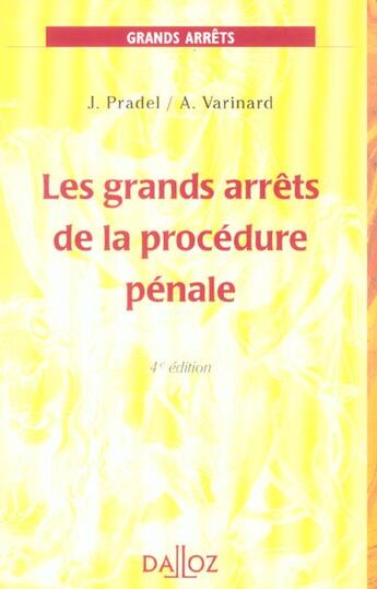 Couverture du livre « Grands Arrets De Procedure Penale » de Jean Pradel aux éditions Dalloz