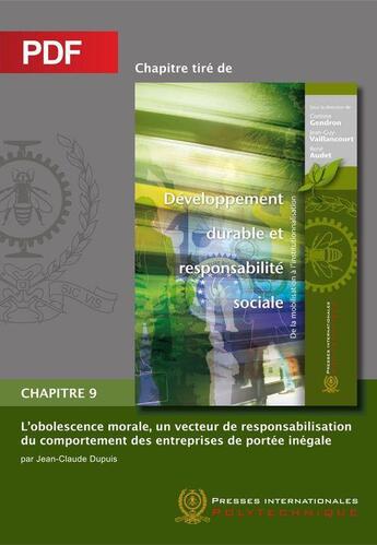 Couverture du livre « L'obsolence morale, un vecteur de responsabilisation du comportement des entreprises de portée inégale (Chapitre PDF) » de Gendron Corinne et Jean-Guy Vaillancourt et Rene Audet aux éditions Ecole Polytechnique De Montreal