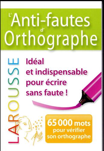 Couverture du livre « L'anti-fautes d'orthographe » de  aux éditions Larousse