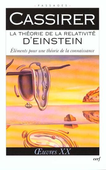 Couverture du livre « La theorie de la relativite d'einstein - elementspour une theorie de la connaissance » de Ernst Cassirer aux éditions Cerf