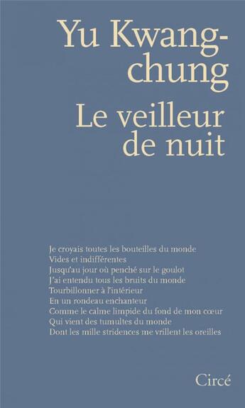 Couverture du livre « Le veilleur de nuit » de Kwang-Chung Yu aux éditions Circe