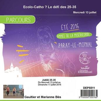 Couverture du livre « Ecolo-catho ? le defi des 25-35 » de  aux éditions Emmanuel