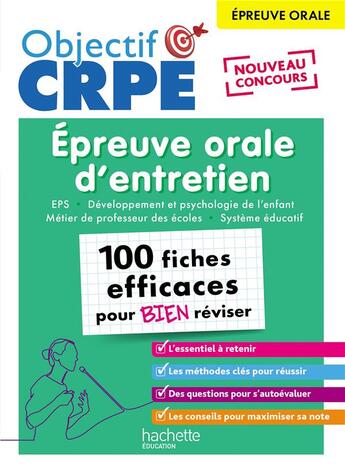 Couverture du livre « Objectif CRPE - 100 fiches efficaces pour bien réviser - EPS et développement de l'enfant, épreuve » de Ghrenassia/Herreman aux éditions Hachette Education