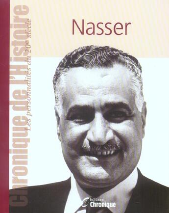 Couverture du livre « Nasser » de  aux éditions Chronique