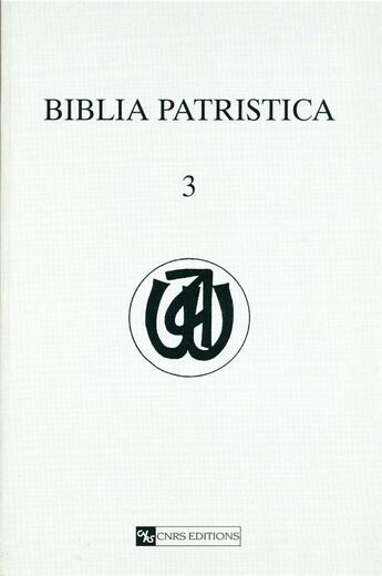 Couverture du livre « Biblia patristica - tome 3 origene -reimpression- » de  aux éditions Cnrs