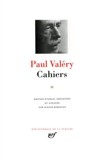 Couverture du livre « Cahiers t.2 » de Paul Valéry aux éditions Gallimard