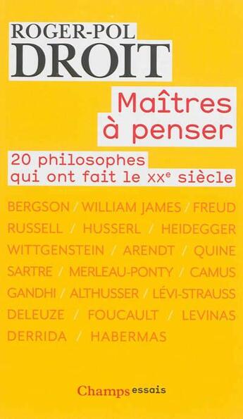 Couverture du livre « Maîtres à penser » de Roger-Pol Droit aux éditions Flammarion