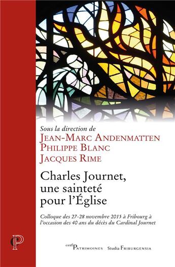 Couverture du livre « Charles journet, une saintete pour l'eglise » de Andenmatten aux éditions Cerf