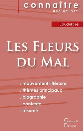 Couverture du livre « Les fleurs du mal, de Charles Baudelaire » de  aux éditions Editions Du Cenacle