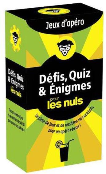 Couverture du livre « Boite jeux d'apero - defis, quiz et enigmes pour les nuls » de Guy Musart aux éditions First