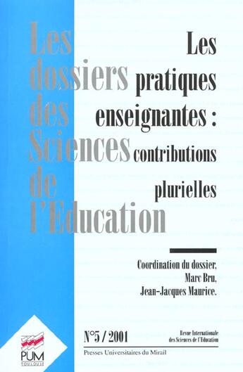 Couverture du livre « Pratiques enseignantes » de  aux éditions Pu Du Midi