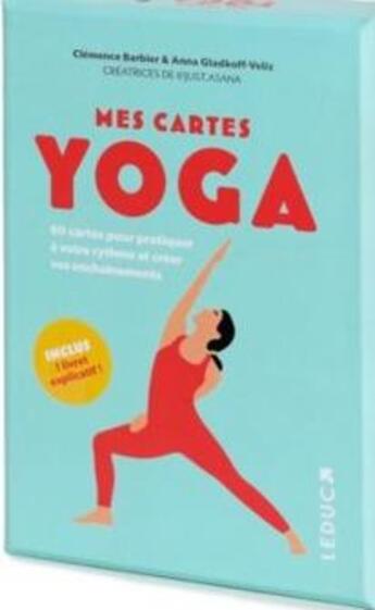 Couverture du livre « Mes cartes yoga » de Clemence Barbier et Anna Gladkoff-Veliz aux éditions Leduc