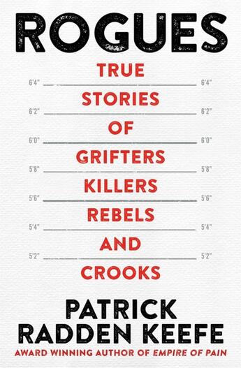 Couverture du livre « ROGUES - TRUE STORIES OF GRIFTERS, KILLERS, REBELS AND CROOKS » de Patrick Radden Keefe aux éditions Picador Uk