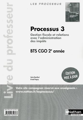 Couverture du livre « Processus 3 bts 2 cgo professeur 2012 » de Chamillard/Hingray aux éditions Nathan