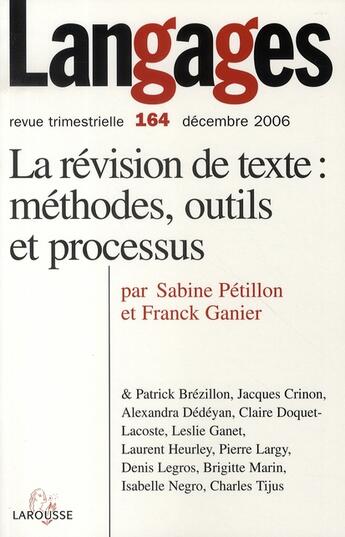 Couverture du livre « La révision de texte : méthodes, outils et processus » de  aux éditions Armand Colin