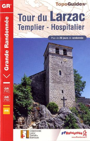 Couverture du livre « Tour du Larzac ; Templier, Hospitalier ; 12-GR71C/71D-0710 (édition 2009) » de  aux éditions Ffrp