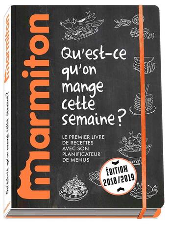 Couverture du livre « Mes menus Marmiton ; qu'est ce qu'on mange cette semaine ? (édition 2018/2019) » de  aux éditions Play Bac