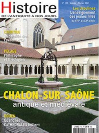 Couverture du livre « Histoire de l'antiquite a nos jours n 113 - chalon sur saone - janvier 2021 » de  aux éditions Histoire Antique Et Medievale