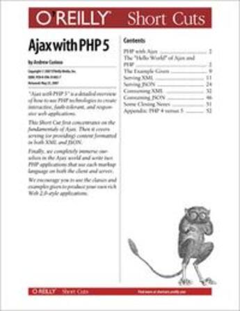 Couverture du livre « Ajax with PHP 5 » de Andrew Curioso aux éditions O Reilly