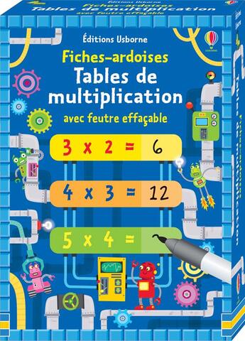 Couverture du livre « FICHES JEUX : fiches-ardoises ; tables de multiplication » de Emi Ordas aux éditions Usborne