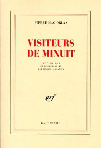 Couverture du livre « Visiteurs de minuit » de Pierre Mac Orlan aux éditions Gallimard