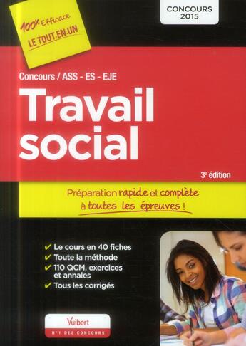 Couverture du livre « Concours travail social tout en un 2015 (3e édition) » de  aux éditions Vuibert