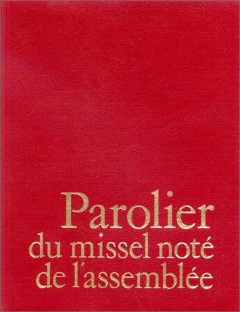 Couverture du livre « Parolier du missel de l'assemblee » de  aux éditions Brepols