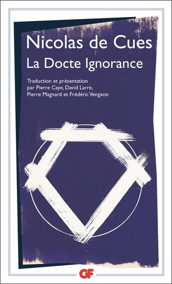 Couverture du livre « La docte ignorance » de Nicolas De Cues aux éditions Flammarion