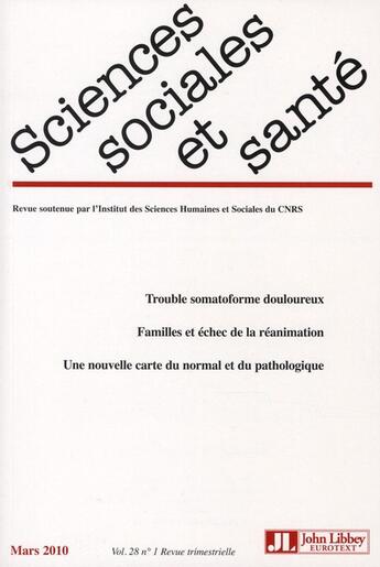 Couverture du livre « Trouble somatoforme douloureux ; familles en échec de la réanimation ; une nouvelle carte du normal et du pathologique » de  aux éditions John Libbey