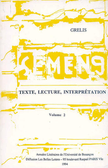 Couverture du livre « SEMEN T.9 ; texte, lecture, interprétation » de Presses Universitaires De Franche-Comté aux éditions Pu De Franche Comte