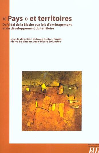 Couverture du livre « Pays et territoires de vidal de la blache » de Ruget aux éditions Pu De Dijon