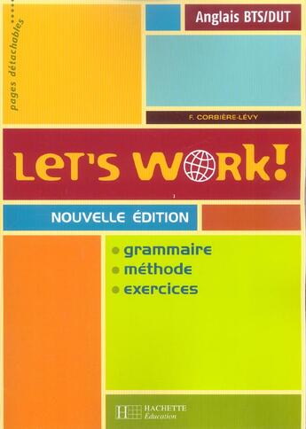 Couverture du livre « LET'S WORK (édition 2004) » de Levy Frederique aux éditions Hachette Education