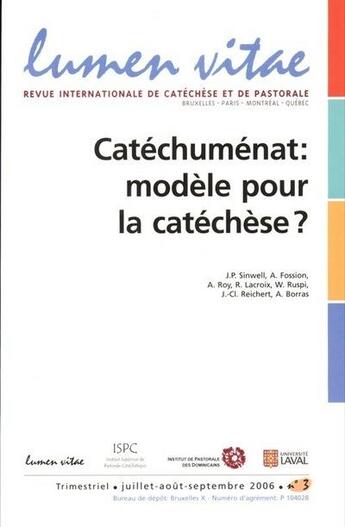 Couverture du livre « Catechumenat : modele pour la catechese ? » de  aux éditions Lumen Vitae