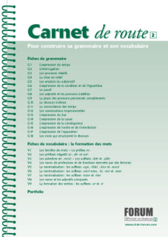 Couverture du livre « Carnet De Route T.2 ; Pour Construire Sa Grammaire Et Son Vocabulaire » de Julio Murillo et Angels Campa et Claude Mestreit et Manuel Tost aux éditions Hachette Fle