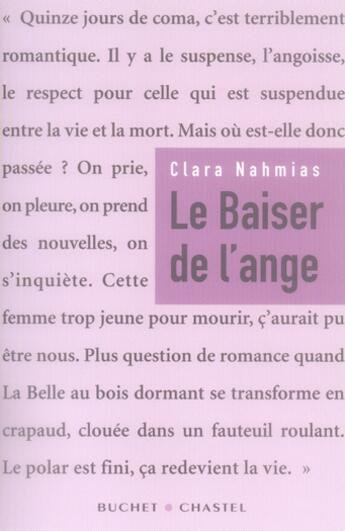 Couverture du livre « Le baiser de l'ange » de Clara Nahmias aux éditions Buchet Chastel