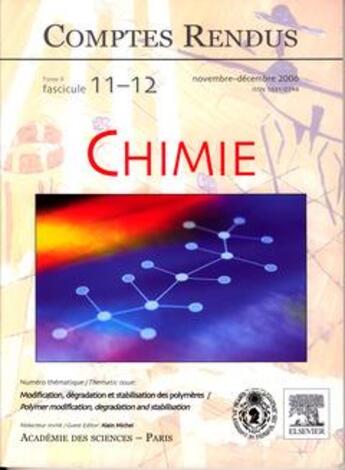 Couverture du livre « Comptes rendus academie des sciences chimie tome 9 fasc 1112 novdec 2006modification degradation et » de Michel aux éditions Lavoisier Diff