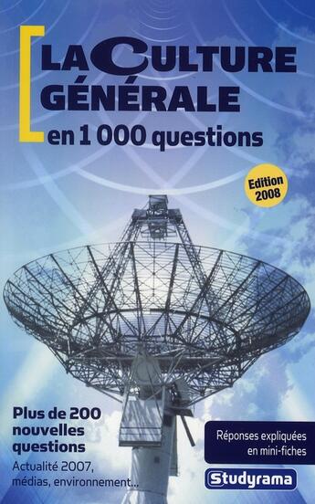 Couverture du livre « Culture generale en 1000 questions » de  aux éditions Studyrama