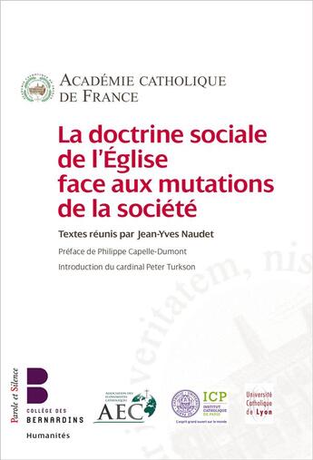 Couverture du livre « La doctrine sociale de l'église face aux mutations de la société » de Philippe Capelle-Dumont aux éditions Parole Et Silence