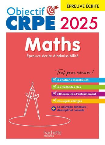 Couverture du livre « Objectif crpe 2024 - 2025 - maths - epreuve ecrite d'admissibilite » de Kermorvant/Servat aux éditions Hachette Education