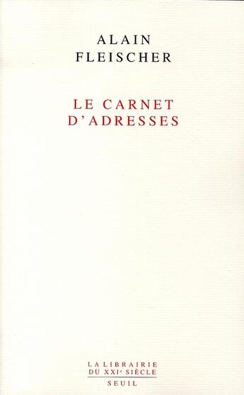 Couverture du livre « Le carnet d'adresses » de Alain Fleischer aux éditions Seuil