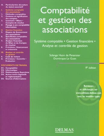 Couverture du livre « Comptabilite et gestion des associations » de Solange Huon De Penanster et Dominique Le Guen aux éditions Delmas