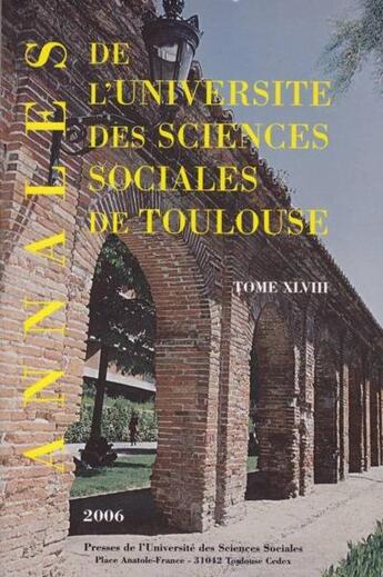 Couverture du livre « Annales UT1 capitole 2006 t.XLVIII » de  aux éditions Putc