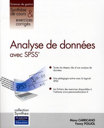 Couverture du livre « Analyse de données avec SPSS synthex » de Carricano/Poujol aux éditions Pearson