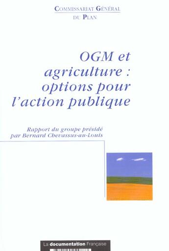 Couverture du livre « Ogm et agriculture » de  aux éditions Documentation Francaise