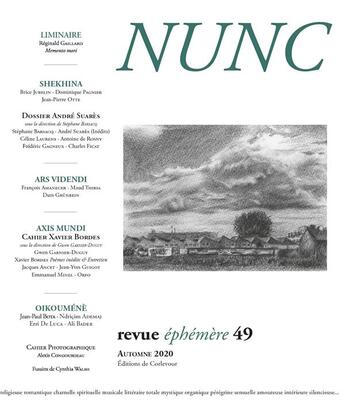 Couverture du livre « Nunc n49 dossier andre suares /cahier xavier bordes » de  aux éditions Corlevour