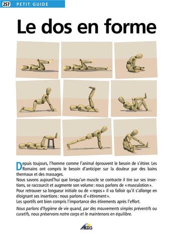 Couverture du livre « Le dos en forme » de  aux éditions Aedis