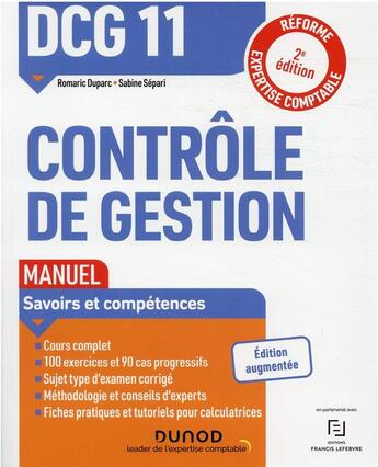 Couverture du livre « DCG 11 : contrôle de gestion ; manuel (2e édition) » de Sabine Separi et Romaric Duparc aux éditions Dunod